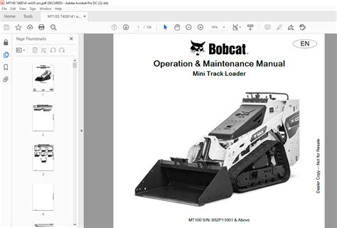 bobcat mt100 service manual pdf